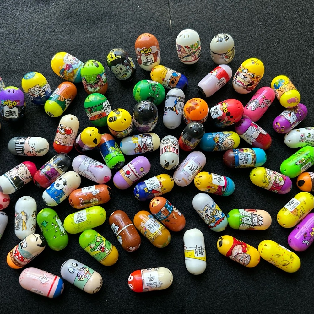 Vintage Mighty Beanz Jumping Beanz (69 Beanz)